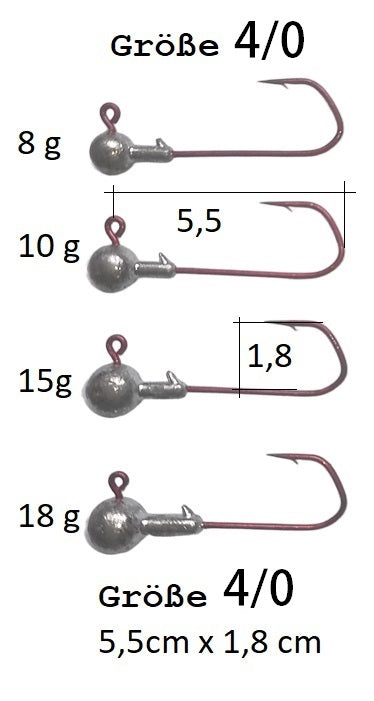 Barbarian Rundkopf Jigköpfe Jig Haken 2/0 3/0 4/0 6/0 ab 0,65€