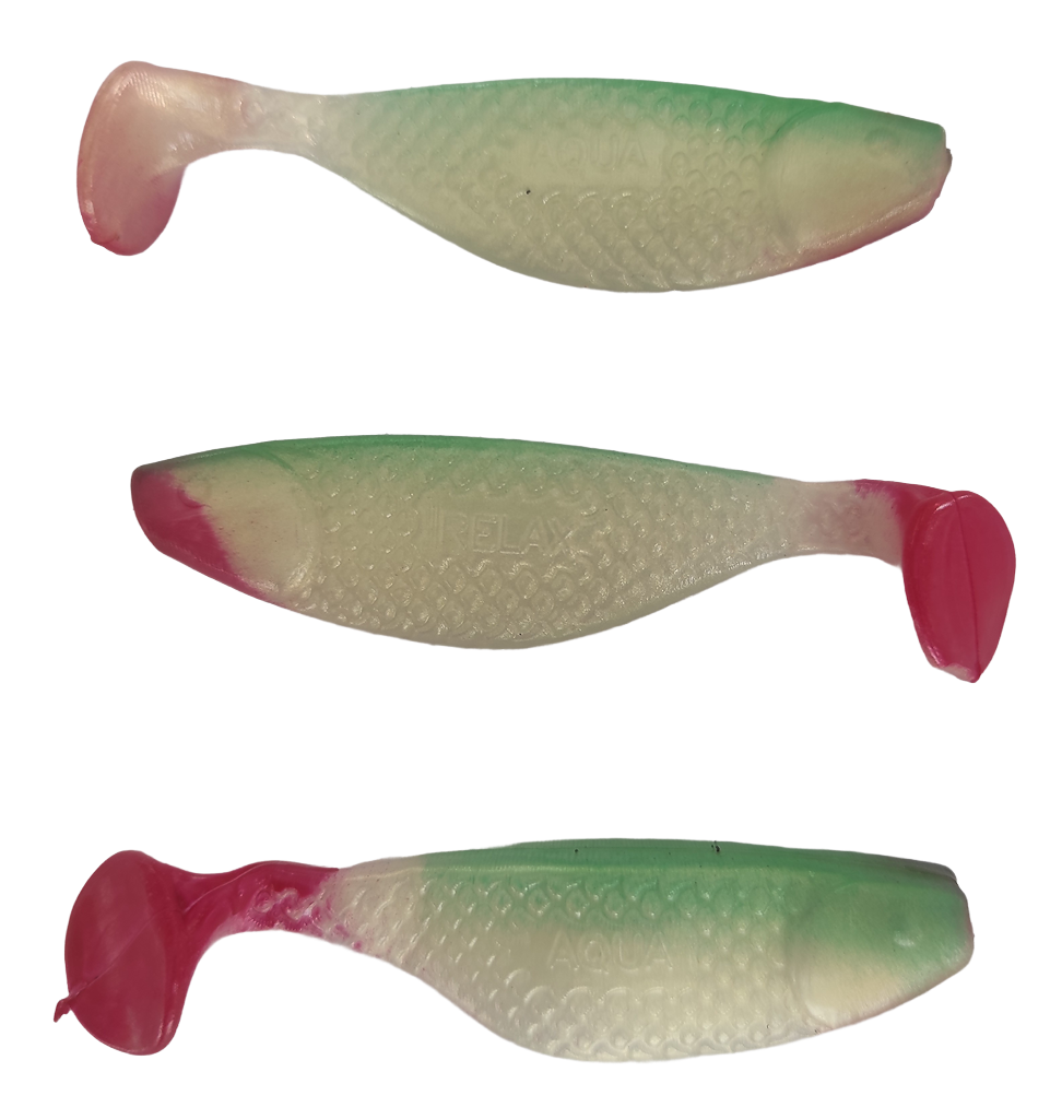 5x RELAX Aqua 3" Kompakter Gummifisch mit extra Reiz!