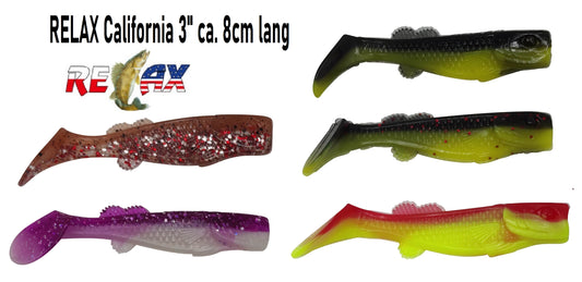 3x  Relax California 8 cm & 11 cm – Perfekter Gummifisch für Zander, Hecht & Barsch!