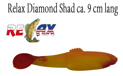 2x Relax Diamond Shad 9 cm, 13 cm Perfekter Gummifisch für Barsch, Hecht, Zander & Wels