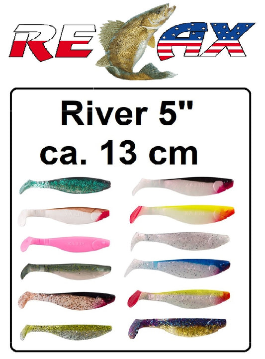 2x Relax River 5" - Fängiger Gummifisch für Zander, Hecht & Wels