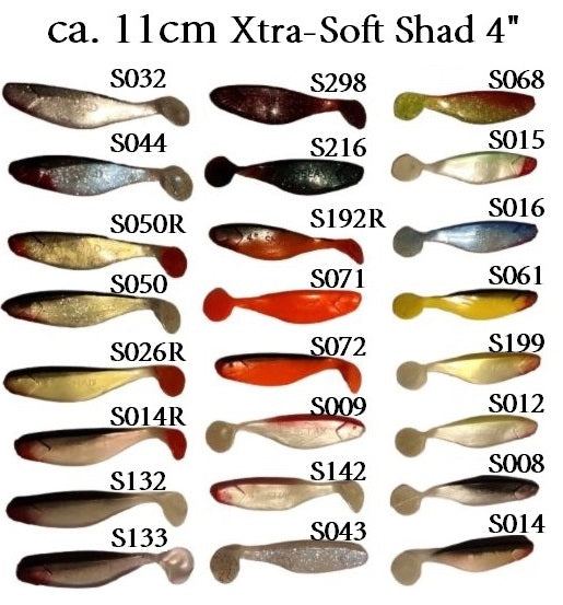 2x Gummifische Xtra Soft Shad 4" | Perfekt für Jiggen, Spinnfischen & Vertikalangeln