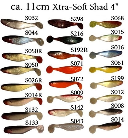 2x Gummifische Xtra Soft Shad 4" | Perfekt für Jiggen, Spinnfischen & Vertikalangeln